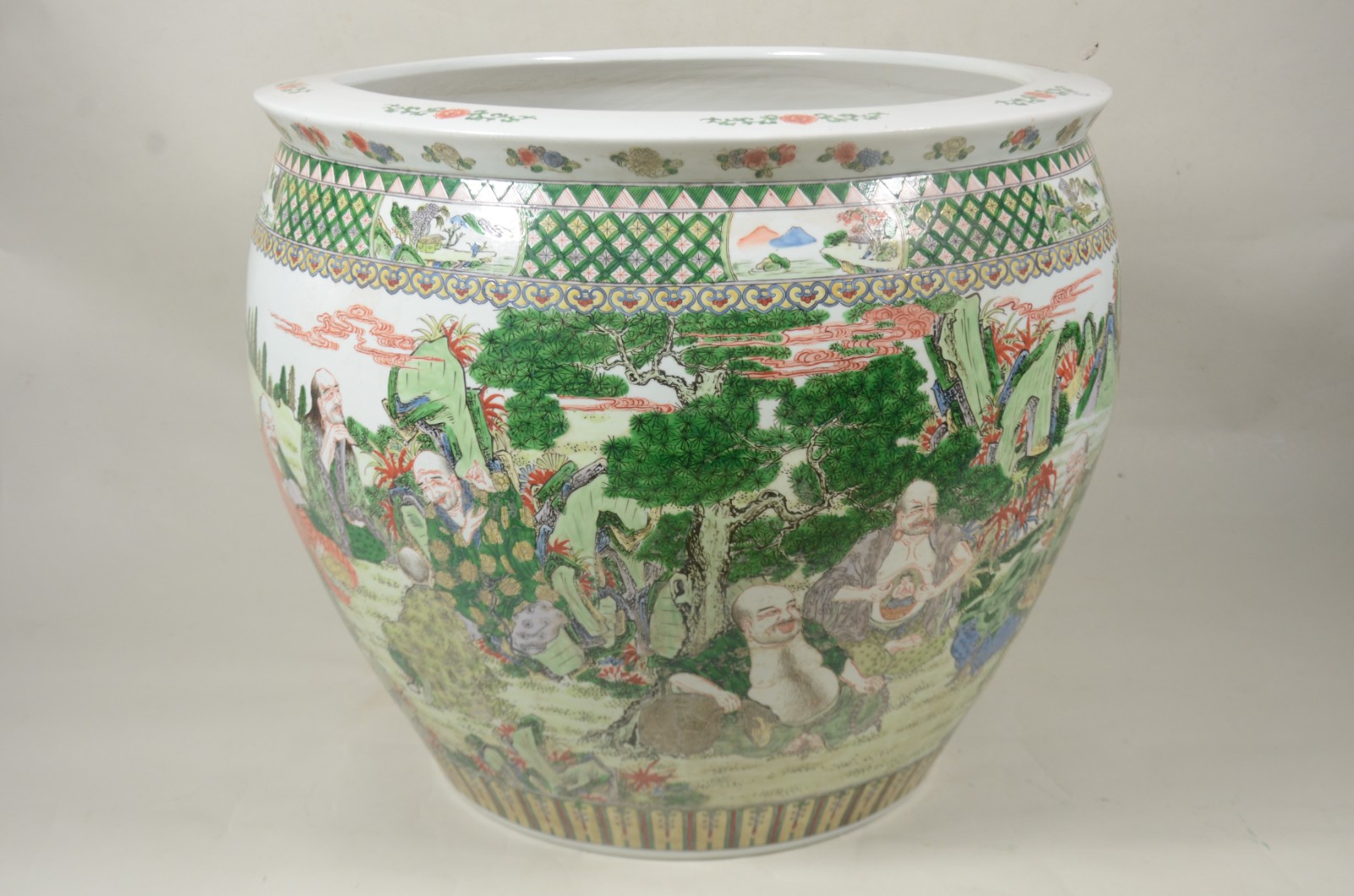 Grande cachepot/aquário de porcelana chinesa policromada. - foto 1 de 9