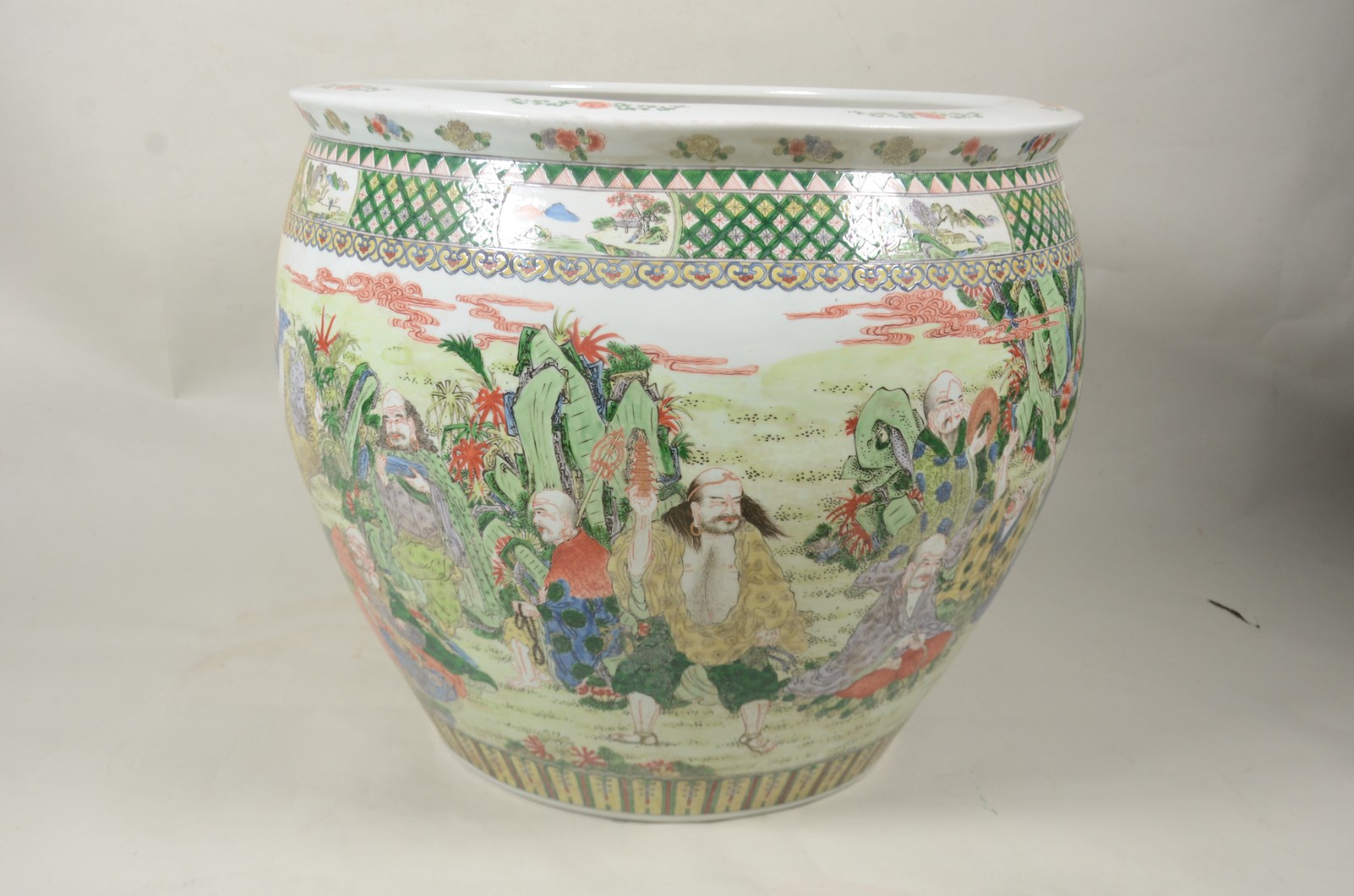 Grande cachepot/aquário de porcelana chinesa policromada. - foto 3 de 9