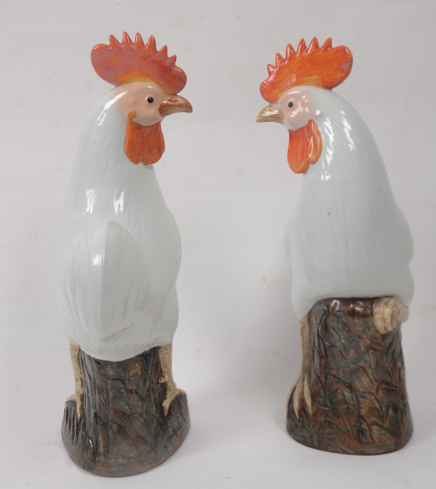 Par de galos de porcelana chinesa. - foto 1 de 6