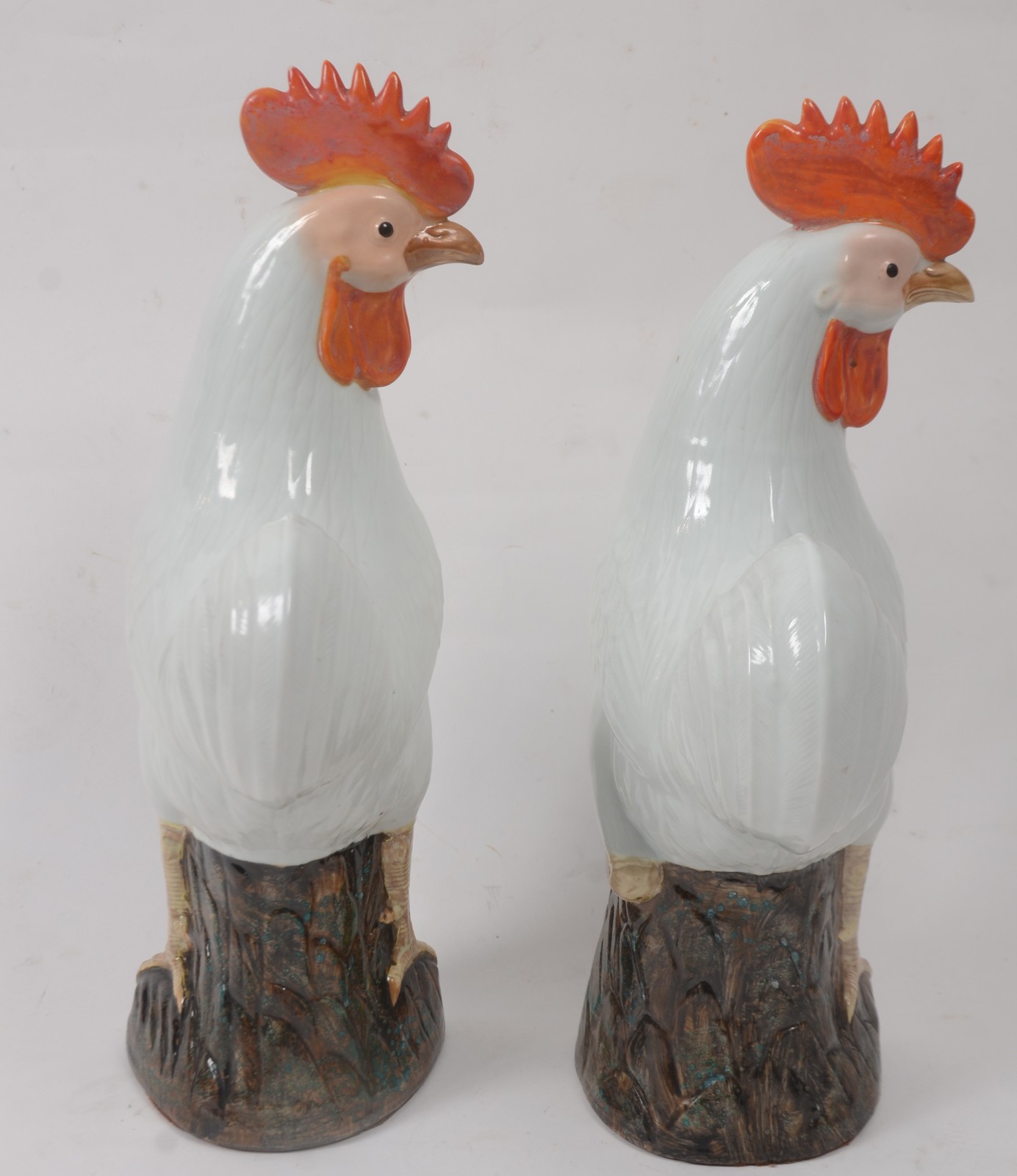 Par de galos de porcelana chinesa. - foto 4 de 6