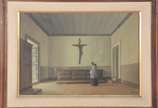 José Lima (1922-1987), Interior da Igreja - Óleo sobre eucatex, Pequenas falhas na tinta.