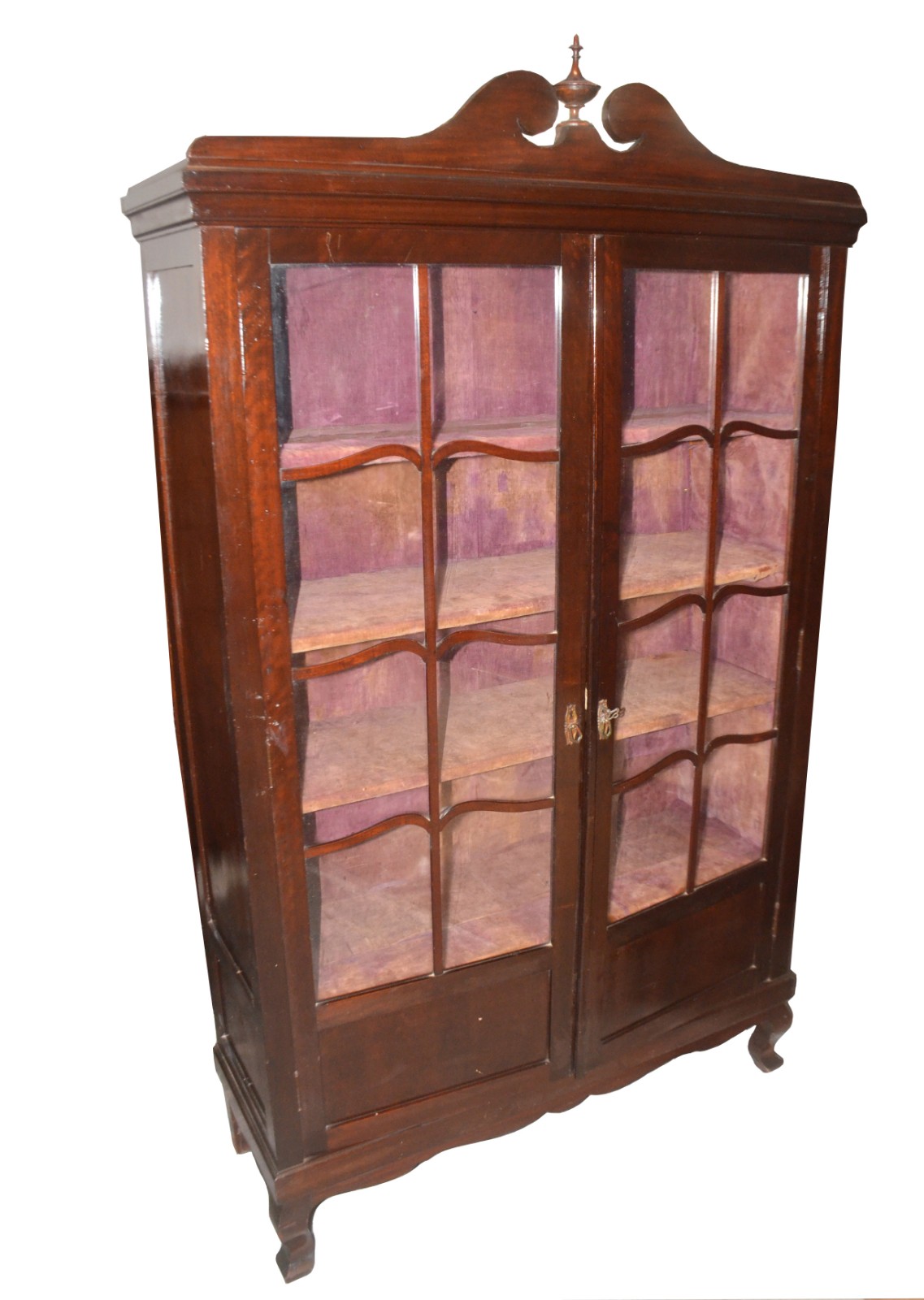 Vitrine de madeira nobre, 4 prateleiras internas, portas com vidros... - foto 1 de 4