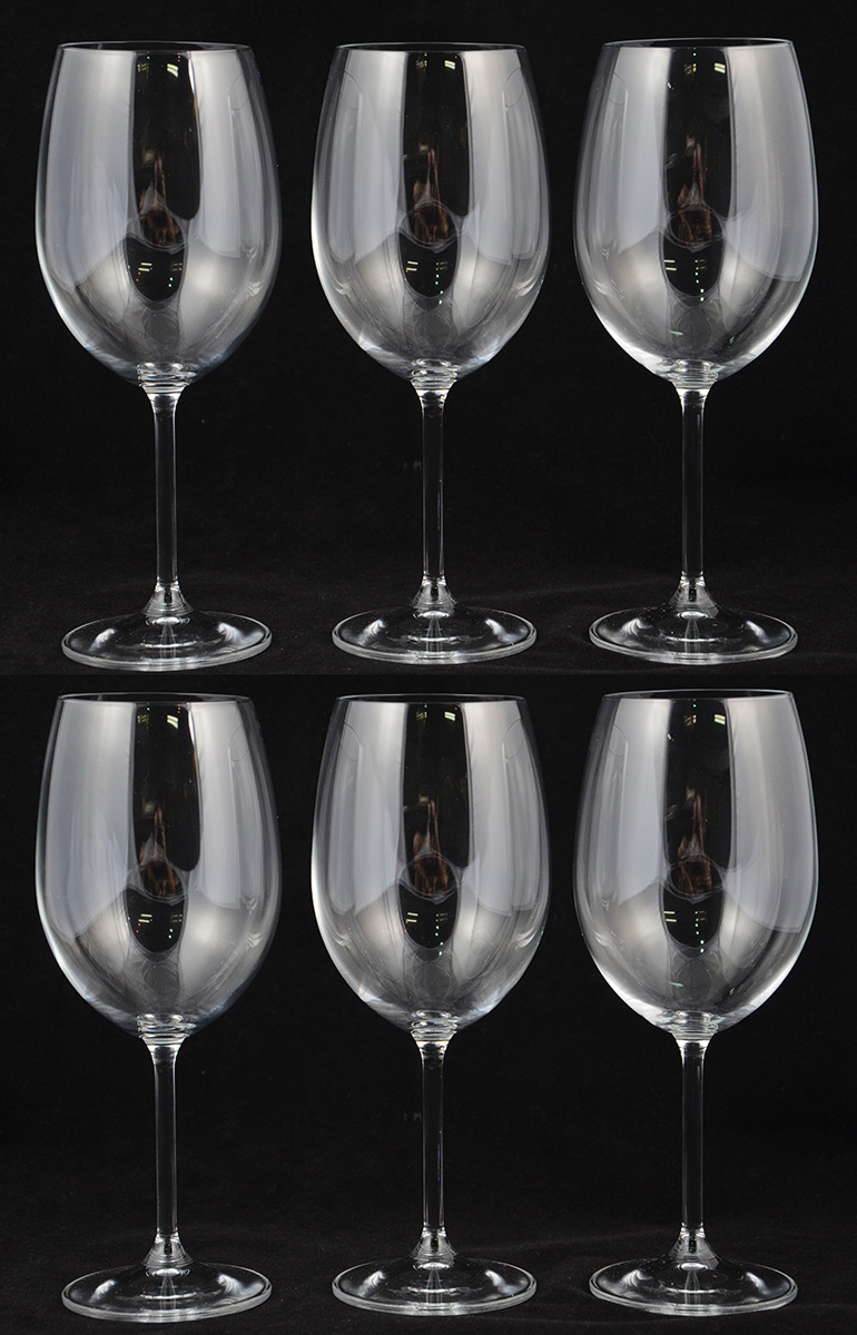 Seis cálices de cristal da Bohemia, 580 ml.