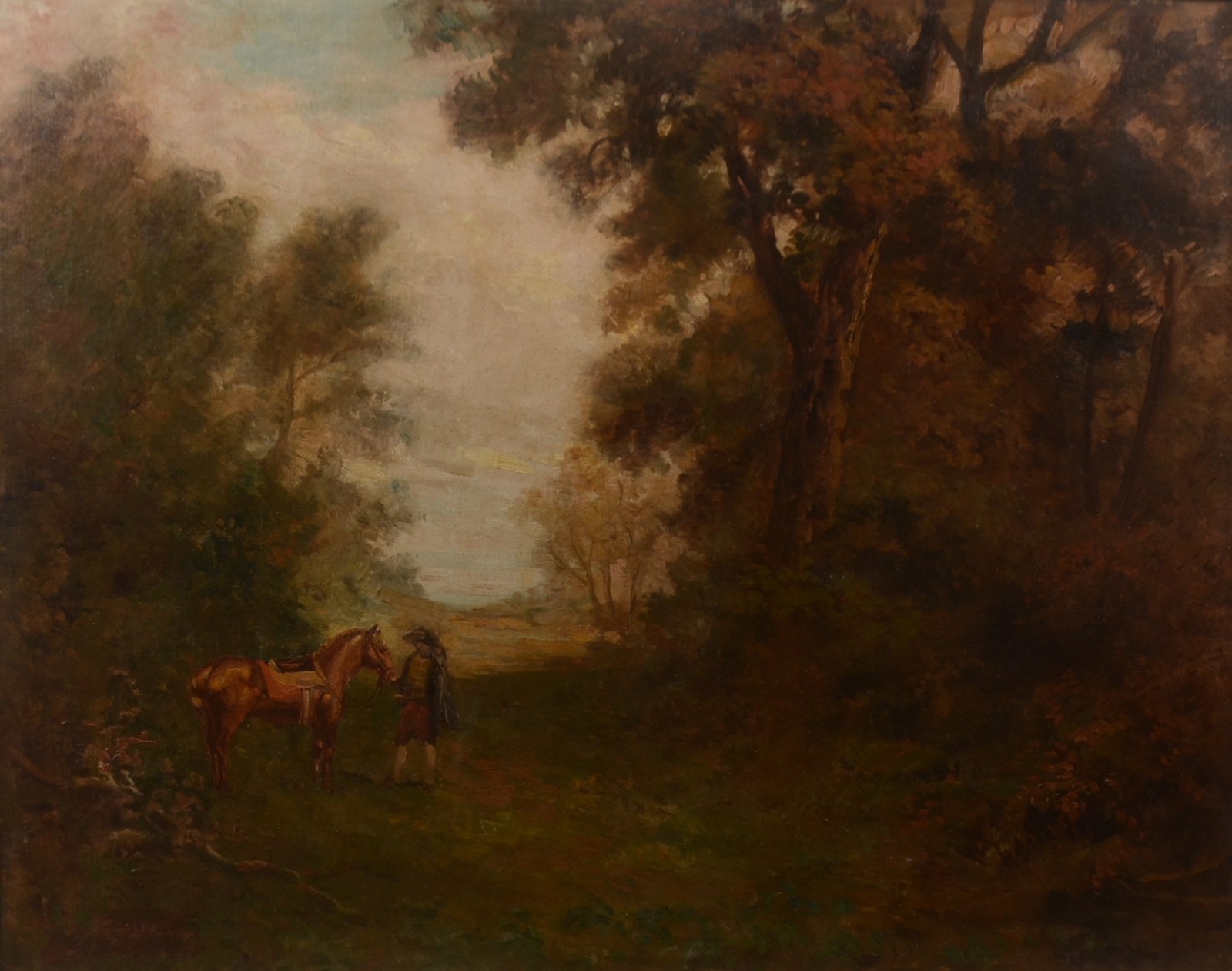 Escola europeia, Paisagem com cavalo e figura - foto 1 de 6
