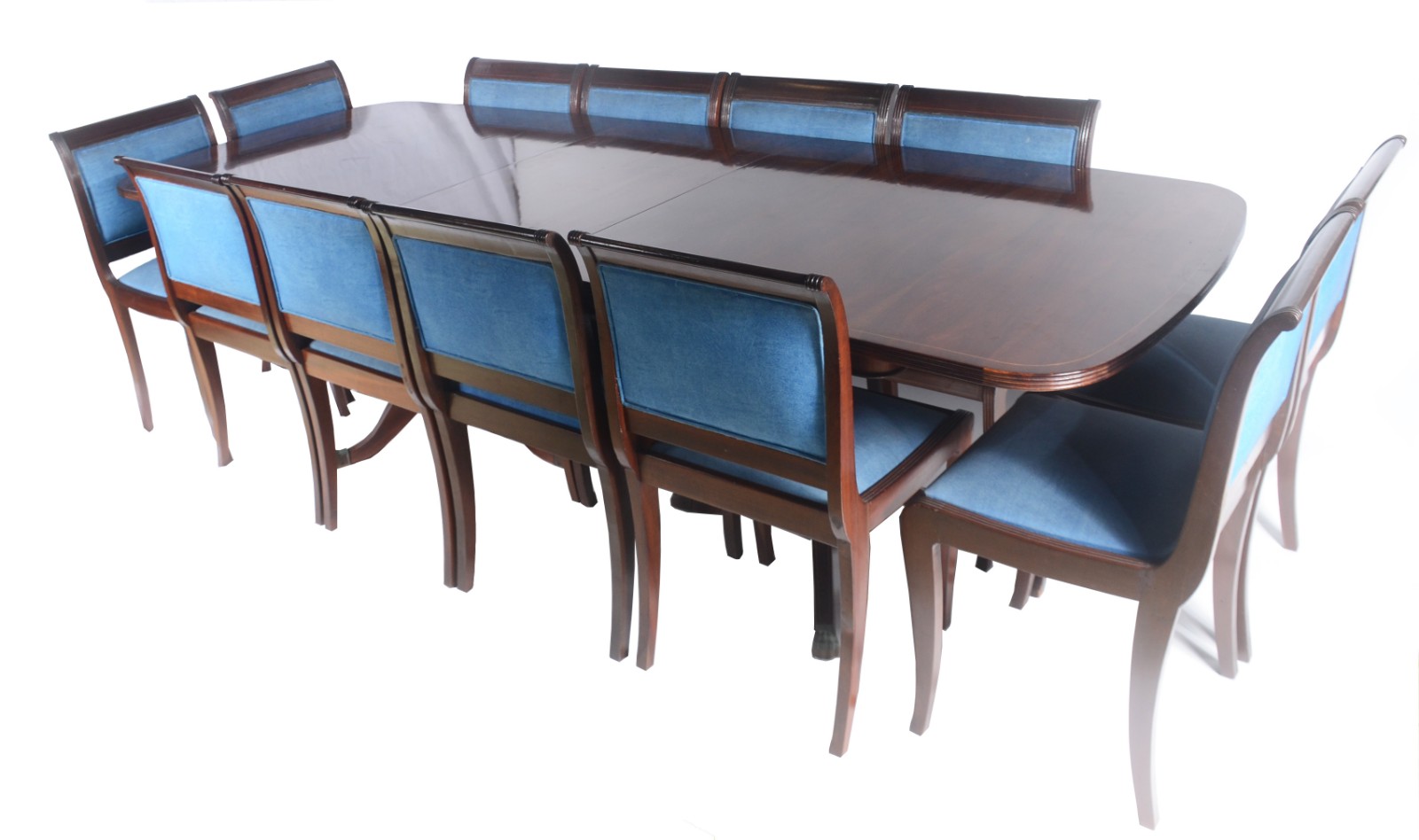 Mesa de jantar de madeira nobre, tampo oval com uma tábua extensora (... - foto 1 de 10