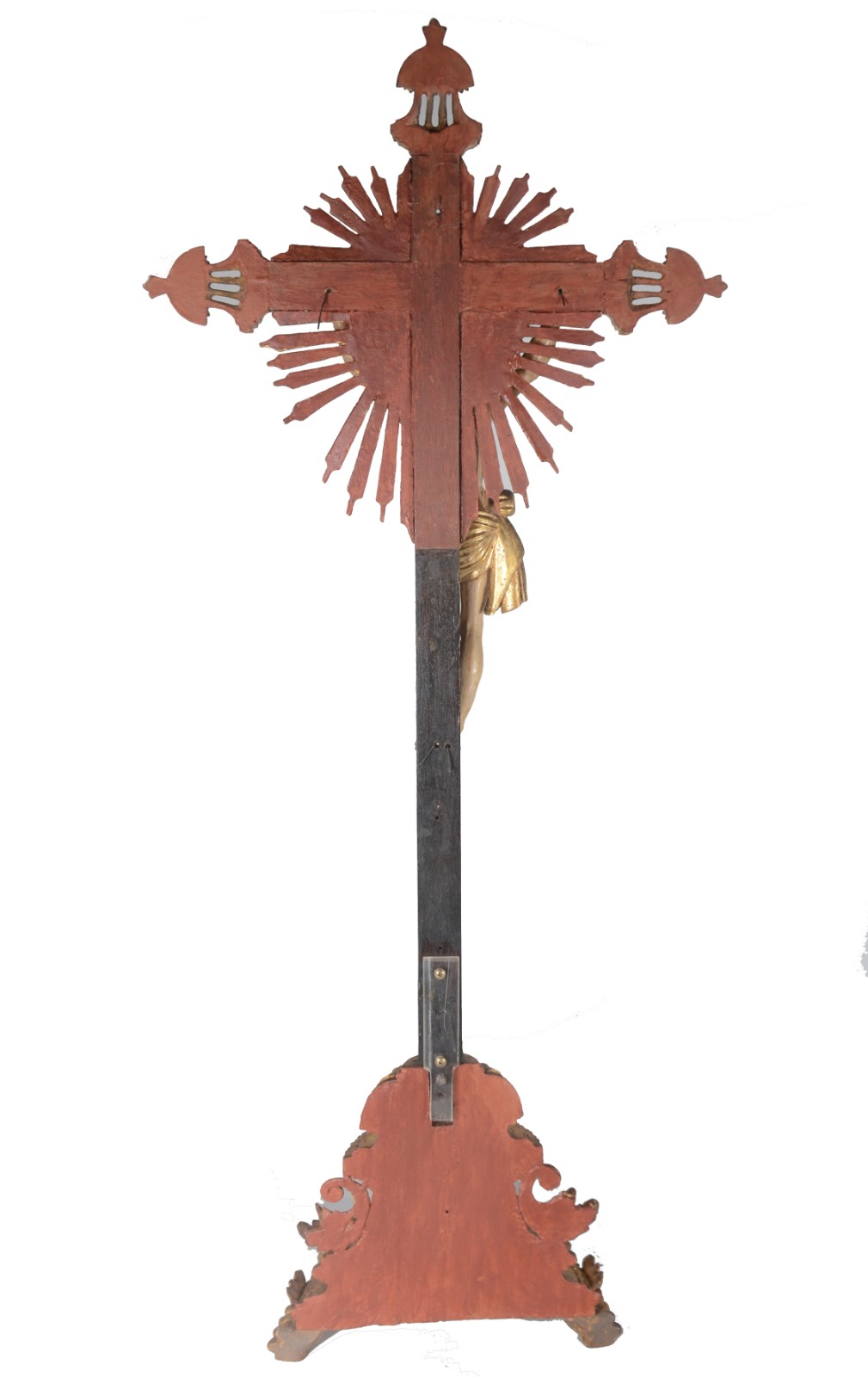 Antigo crucifixo com figura de Cristo ricamente entalhada e... - foto 9 de 9