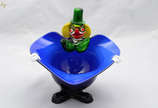 Baleiro de murano feitio palhaço azul. Altura 2... - Baleiro de murano feitio palhaço azul. Altura 21 cm.