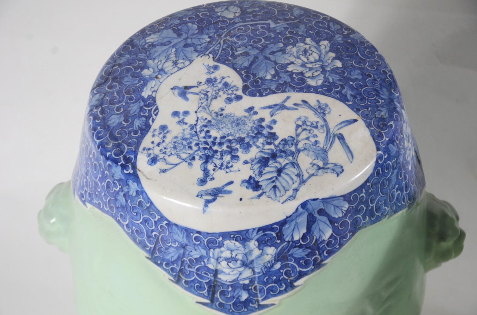 Par de banquetas (Seat Garden) de porcelana oriental verde, tampo... - foto 3 de 10
