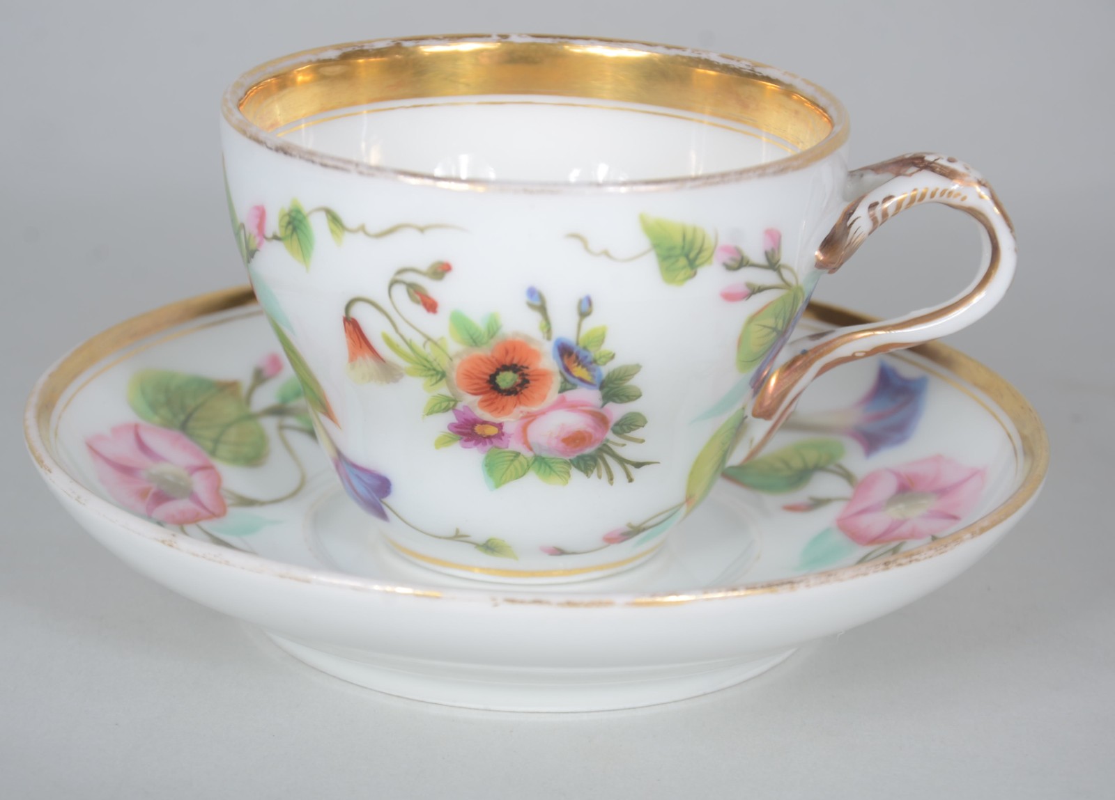 Serviço de chá de porcelana francesa Velho Paris, fundo branco com... - foto 3 de 11
