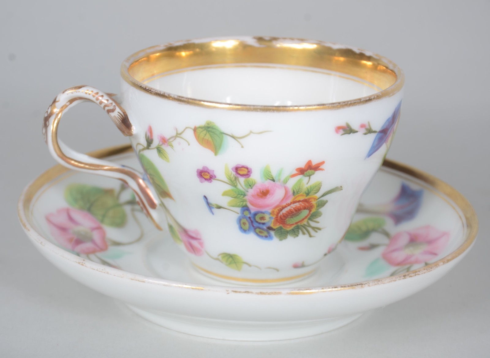Serviço de chá de porcelana francesa Velho Paris, fundo branco com... - foto 4 de 11
