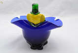 Baleiro de murano feitio palhaço azul. Altura 2... - Baleiro de murano feitio palhaço azul. Altura 21 cm.