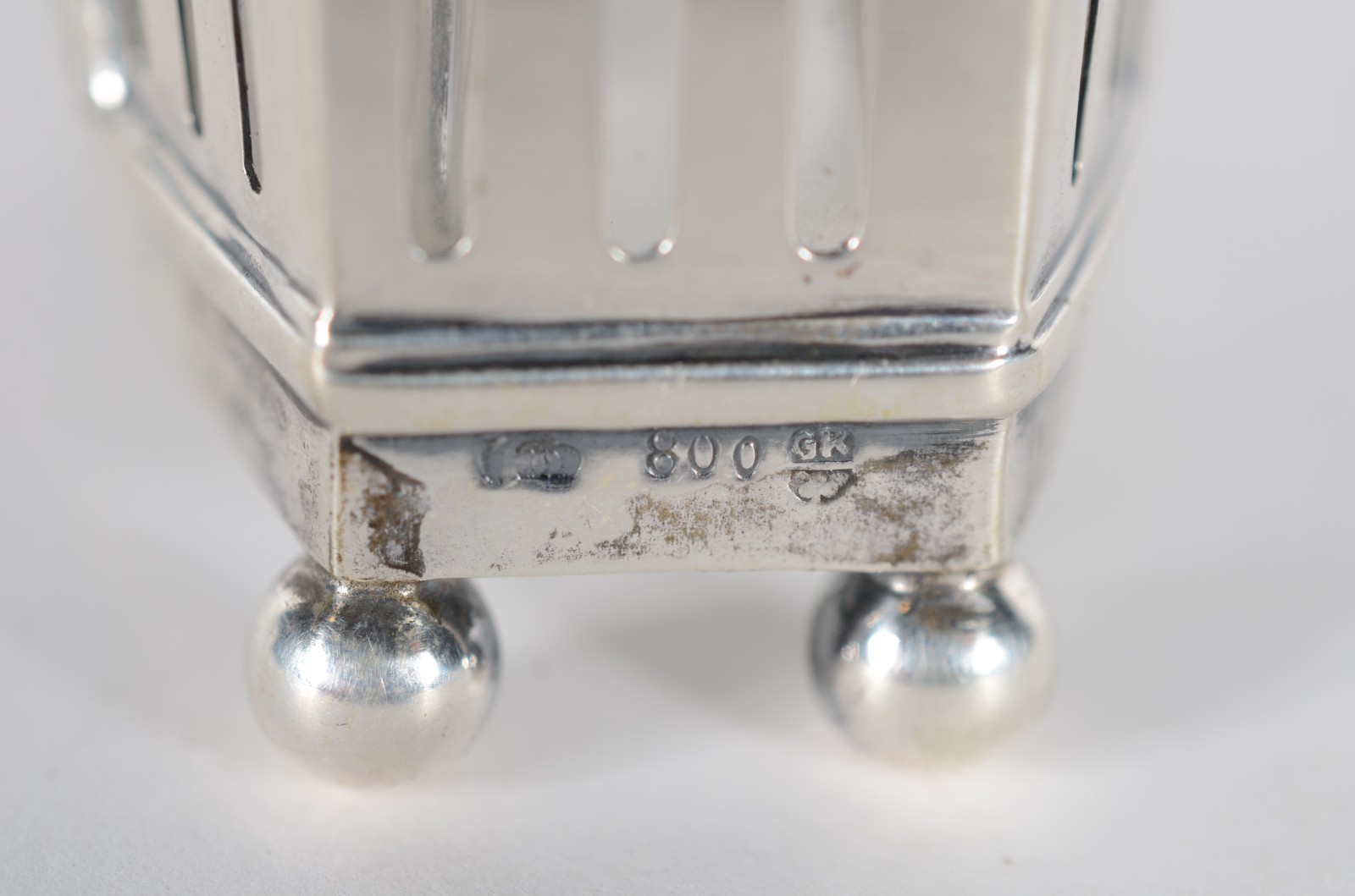 Três peças de cristal com base de prata, contraste 800 mls. Peso das... - foto 4 de 8