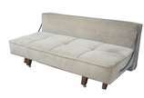 Sofá/cama estofado e forrado com tecido na cor ... - Sofá/cama estofado e forrado com tecido na cor cinza.