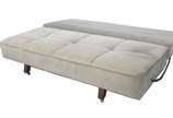 Sofá/cama estofado e forrado com tecido na cor ... - Sofá/cama estofado e forrado com tecido na cor cinza.