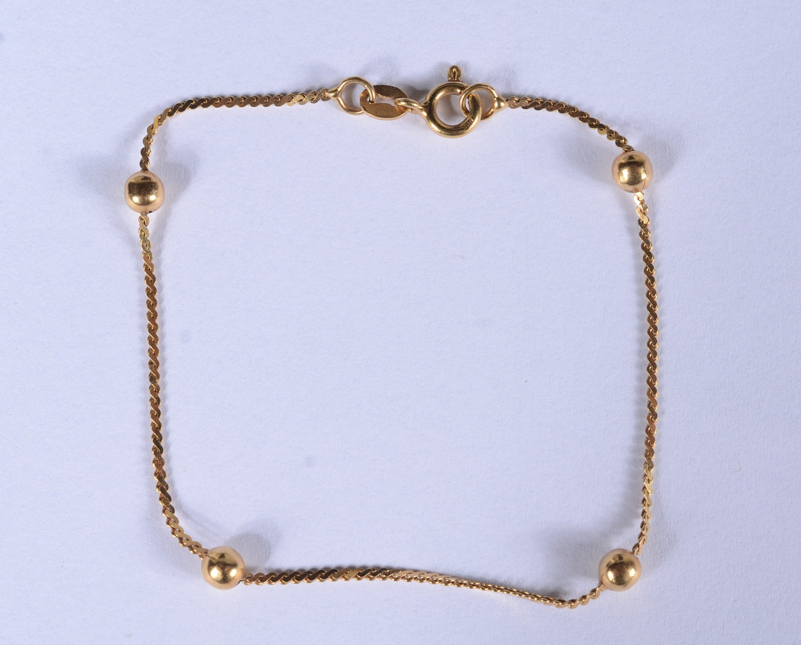 Pulseira de ouro 18 k., contraste 750 com bolinhas. (Por motivos de... - foto 1 de 5