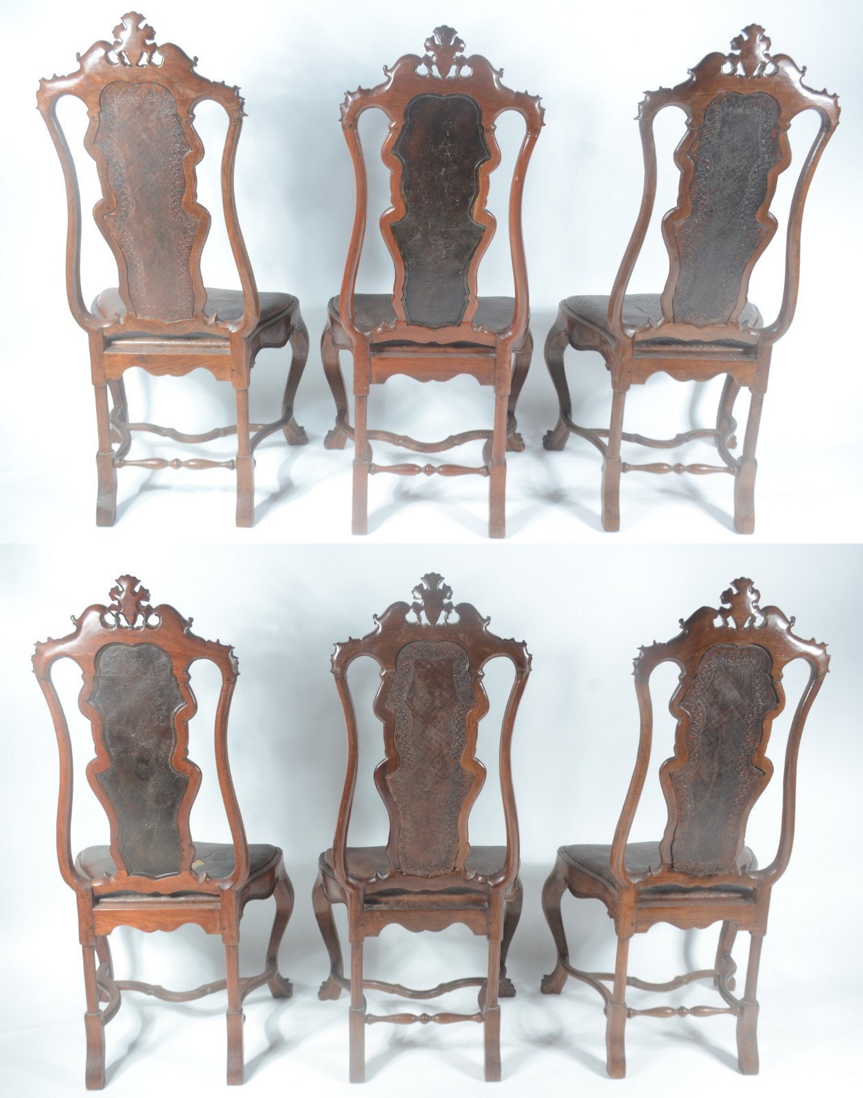 Conjunto com 6 cadeiras de madeira nobre, estilo Dom José. - foto 2 de 8