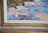 Vicente Ayres, Paisagem com Árvores - Óleo sobre tela.