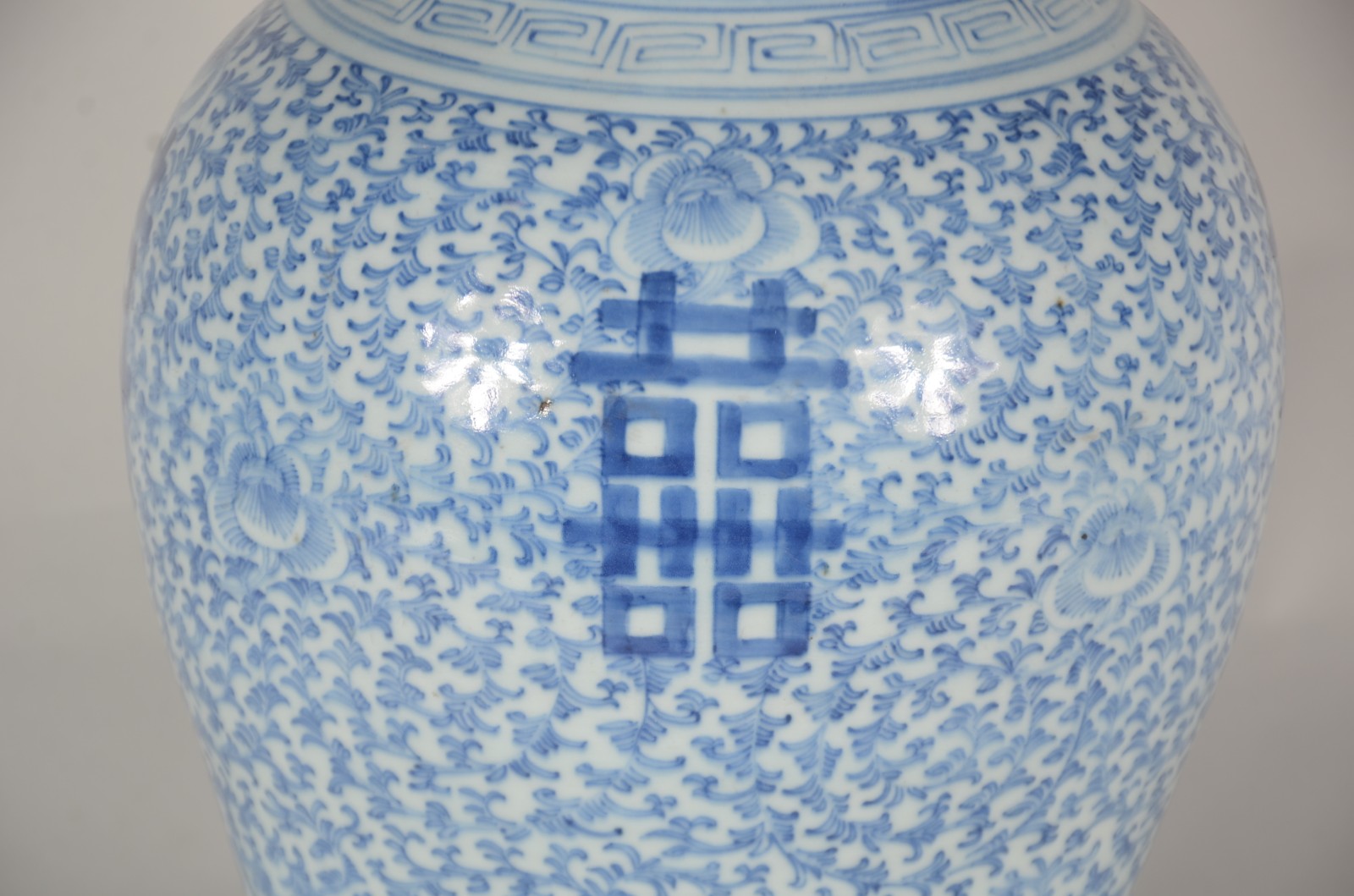 Abatjour/ Potiche antigo de porcelana chinesa azul e branca, decorado... - foto 3 de 10