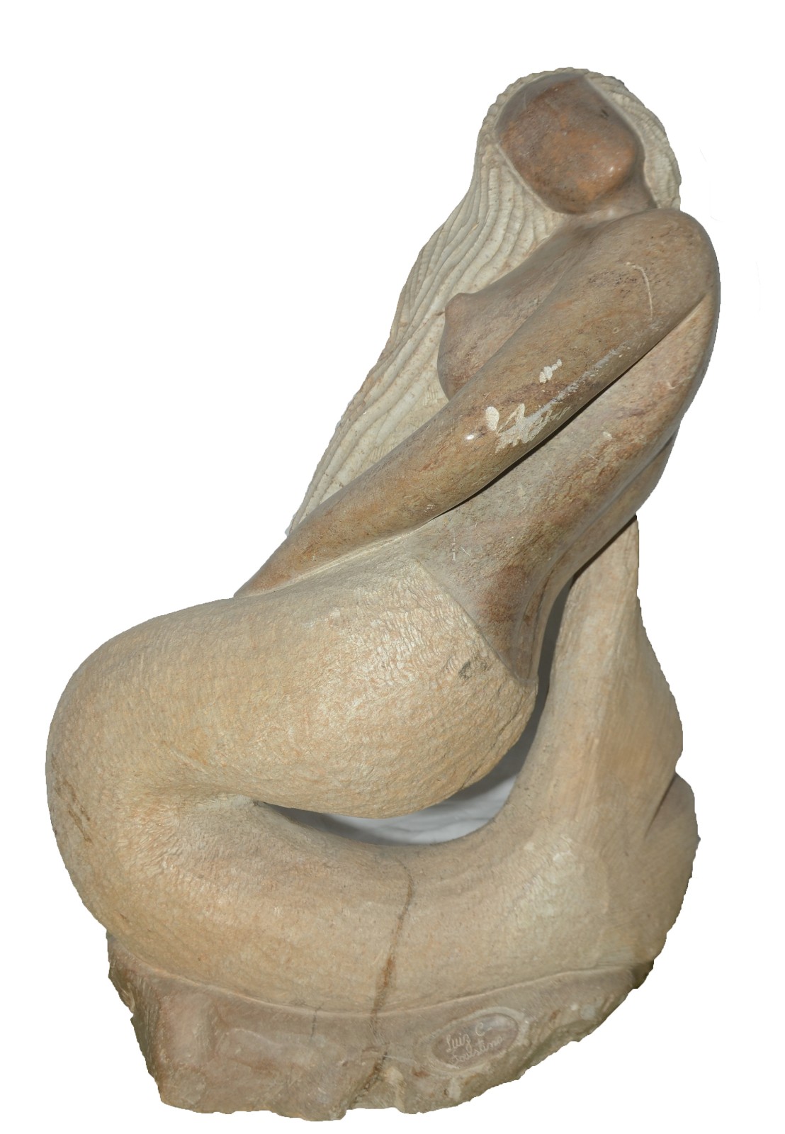 Escultura de mármore representando figura feminina. - foto 1 de 4