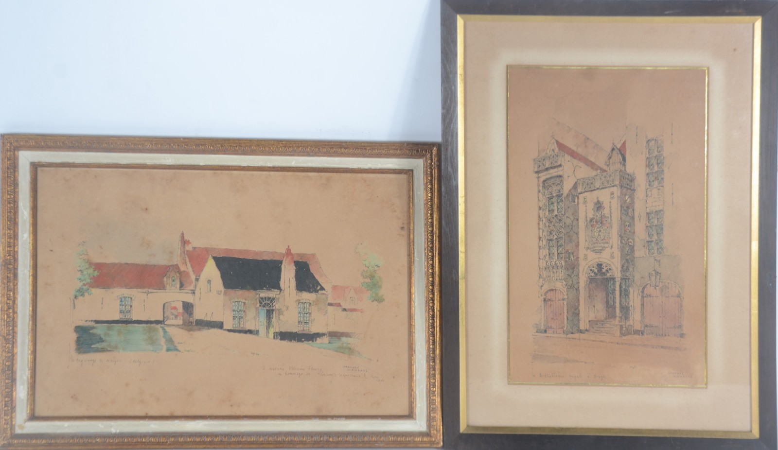 Georges Wambach (1901-1965), Le Bibliotheque Noyale Bruges / Le Beguinage Bruges - foto 1 de 9