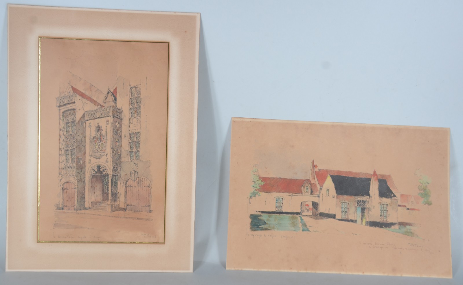 Georges Wambach (1901-1965), Le Bibliotheque Noyale Bruges / Le Beguinage Bruges - foto 2 de 9