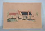 Georges Wambach (1901-1965), Le Bibliotheque No... - Dois quadros feitos em bico de pena aquarelado.