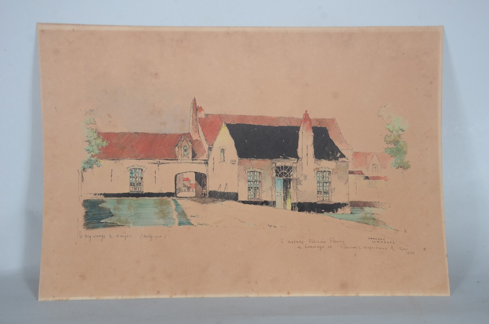 Georges Wambach (1901-1965), Le Bibliotheque Noyale Bruges / Le Beguinage Bruges - foto 6 de 9