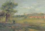 Baptista da Costa (1865-1926), Paisagem - Óleo sobre madeira.