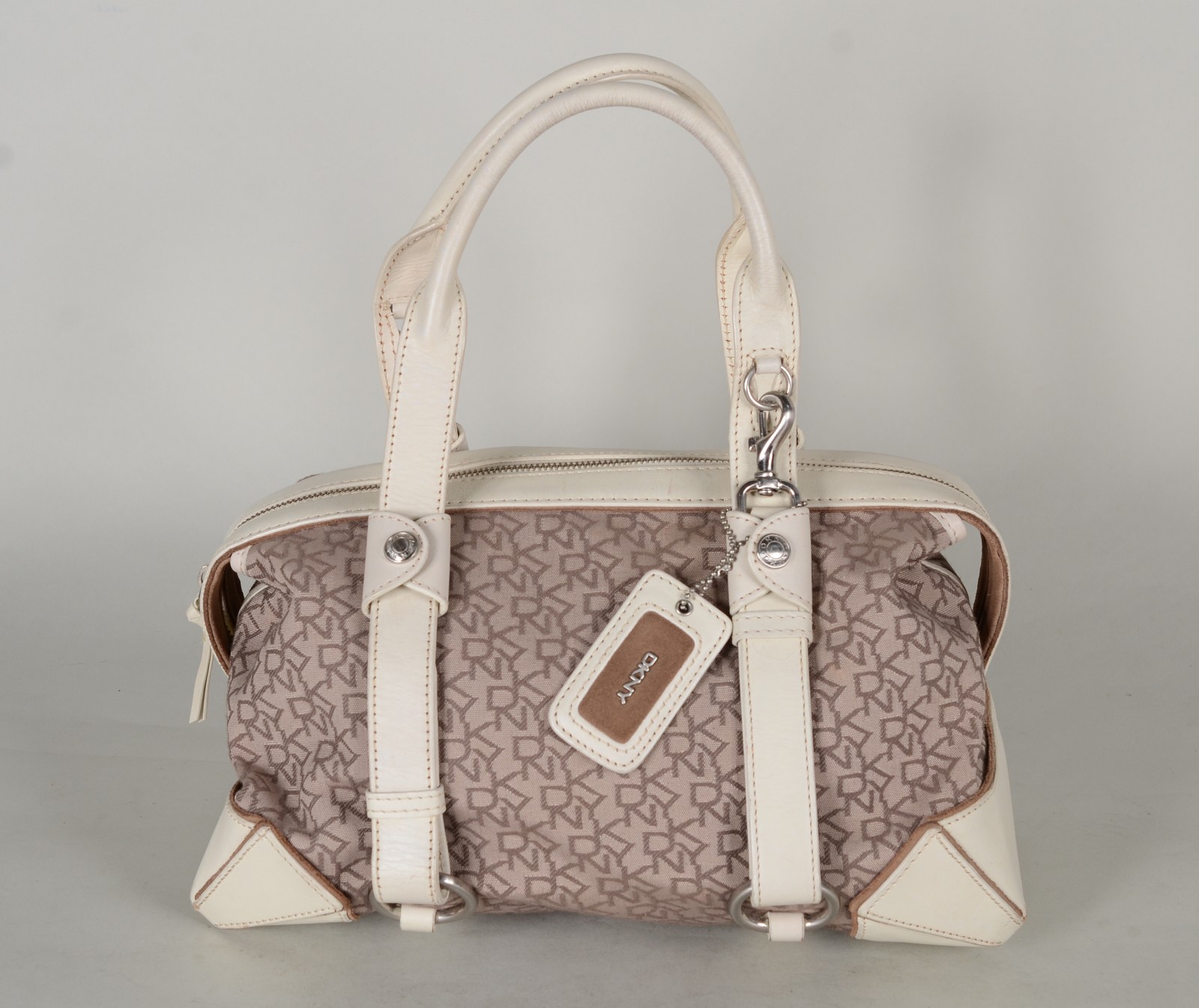 Bolsa feminina original, tecido com monograma dkny, acabamento em... - foto 1 de 11