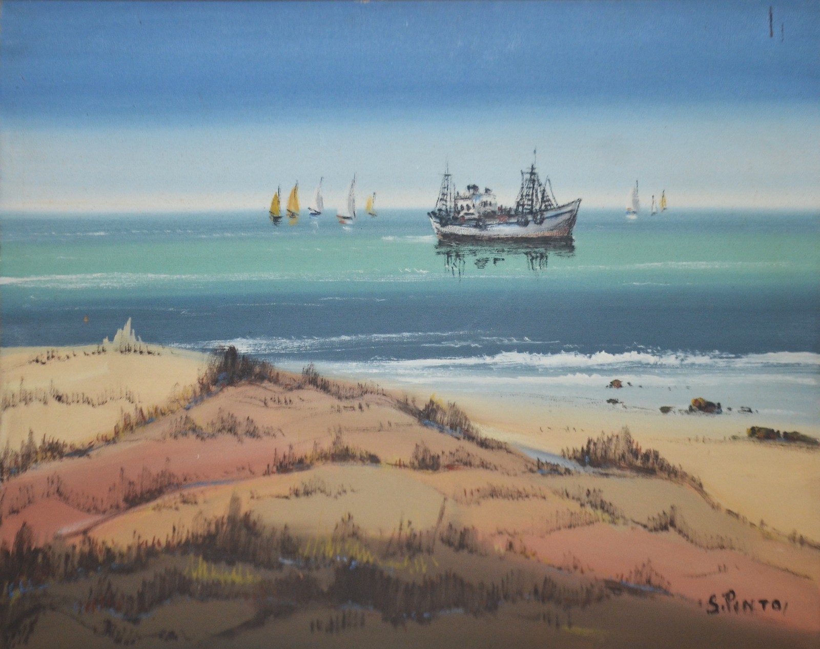 Sylvio Pinto (1918-1997), Marinha com Barcos - foto 1 de 5