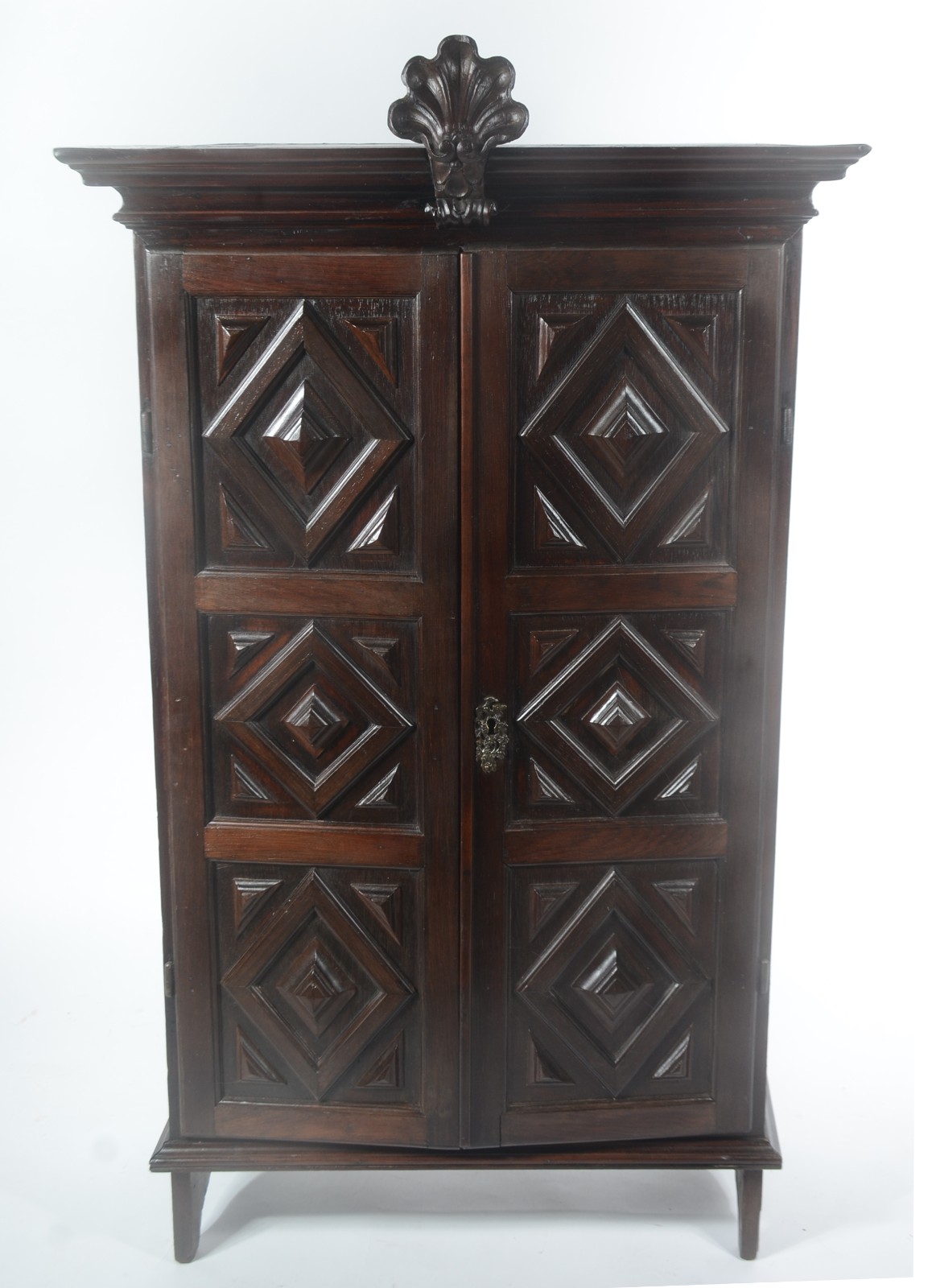 Oratório português de madeira nobre com 2 portas decoradas com... - foto 2 de 11