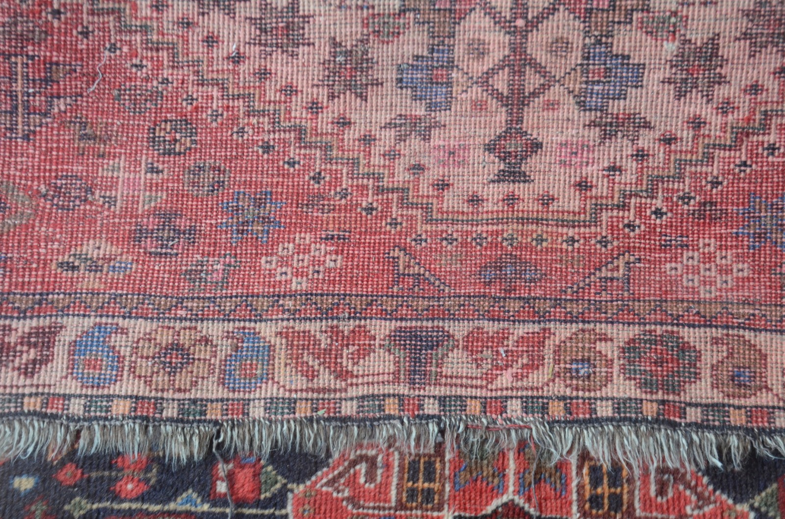 Tapete persa Kashgai (partes com desgastes). - foto 11 de 11