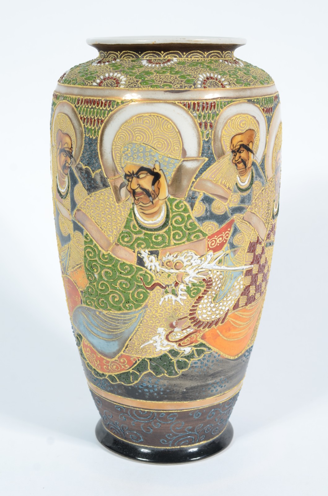 Vaso de porcelana japonesa Satzuma decorada com figuras de guerreiros... - foto 1 de 11