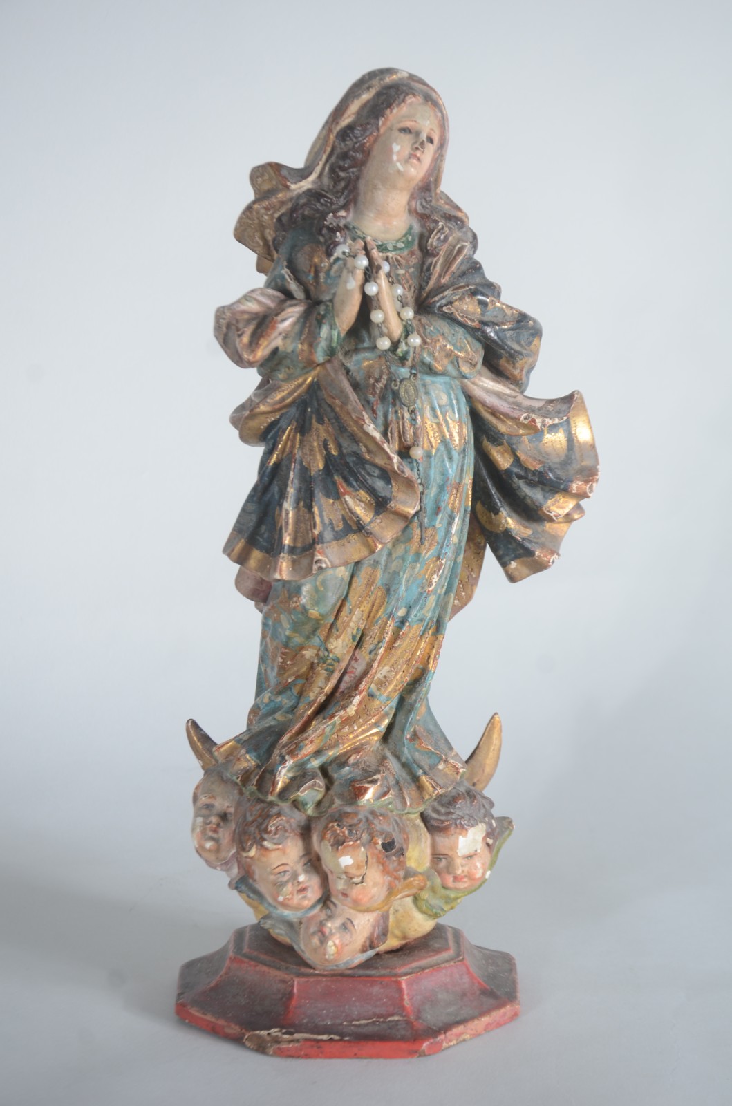 Nossa Senhora da Conceição - Antiga imagem de madeira policromada e... - foto 1 de 9