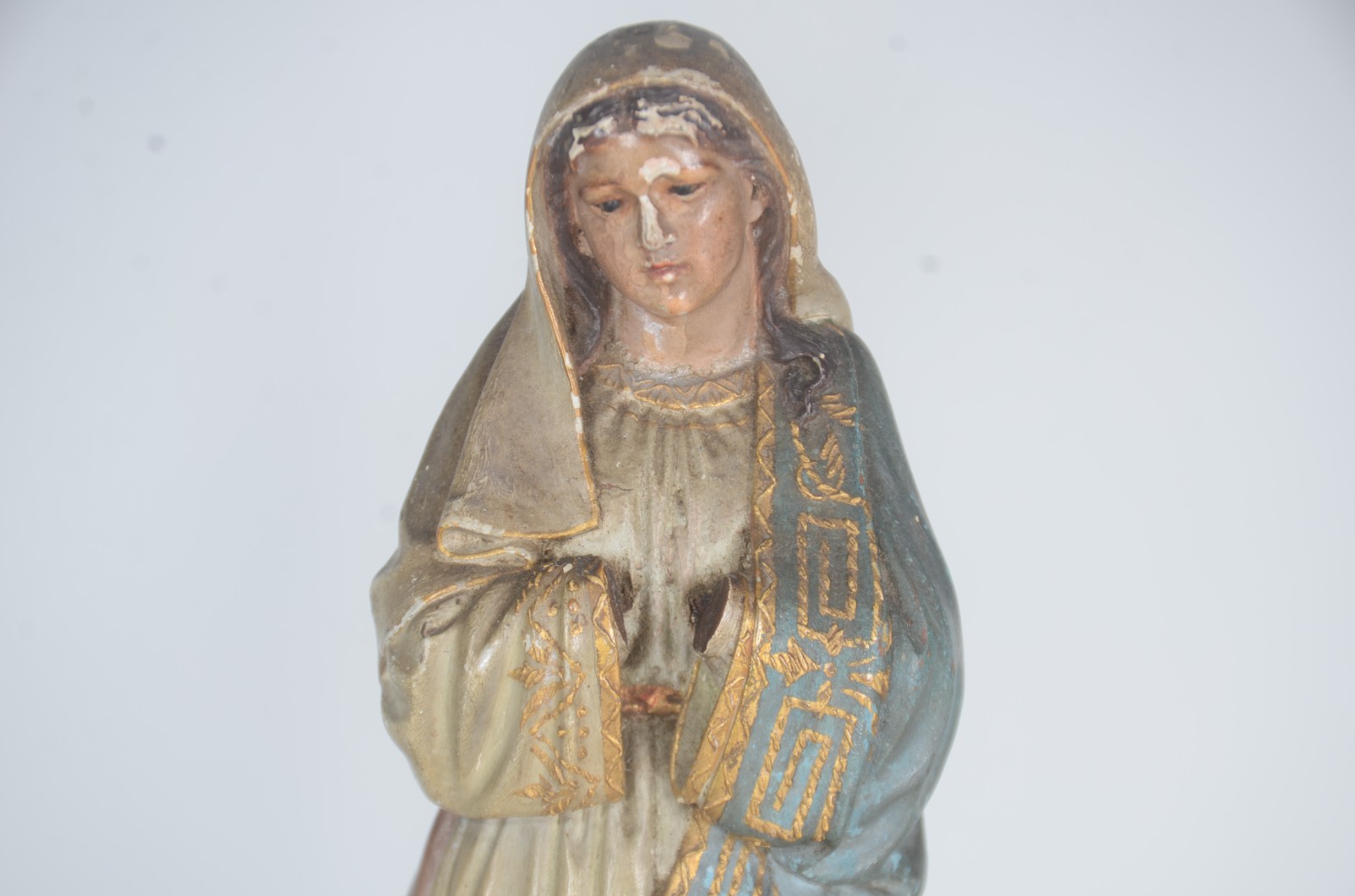 Nossa Senhora - Duas antigas imagens de madeira policromada e... - foto 7 de 10