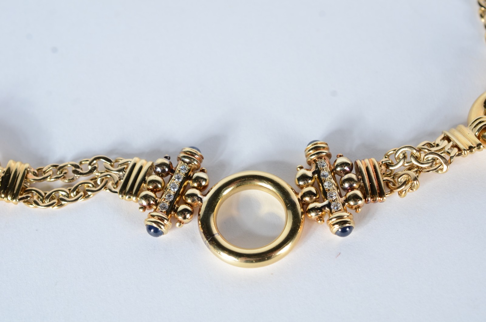 Conjunto de ouro 18 k composto de par de brincos e colar com duas... - foto 3 de 11