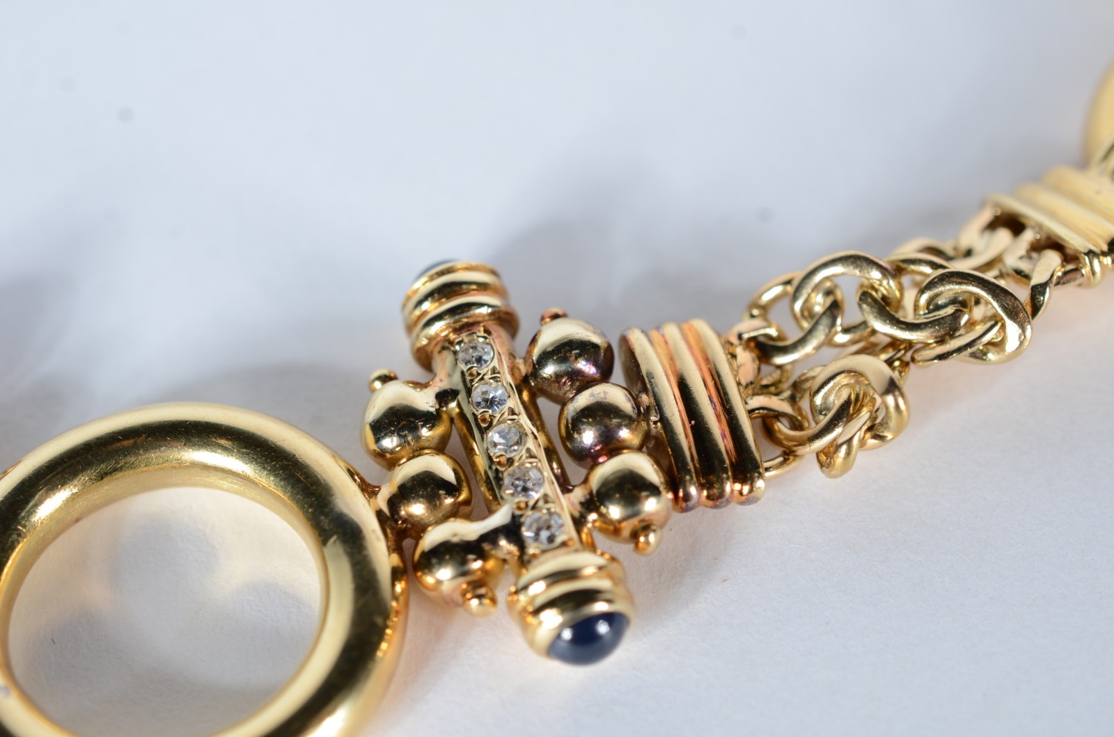 Conjunto de ouro 18 k composto de par de brincos e colar com duas... - foto 5 de 11