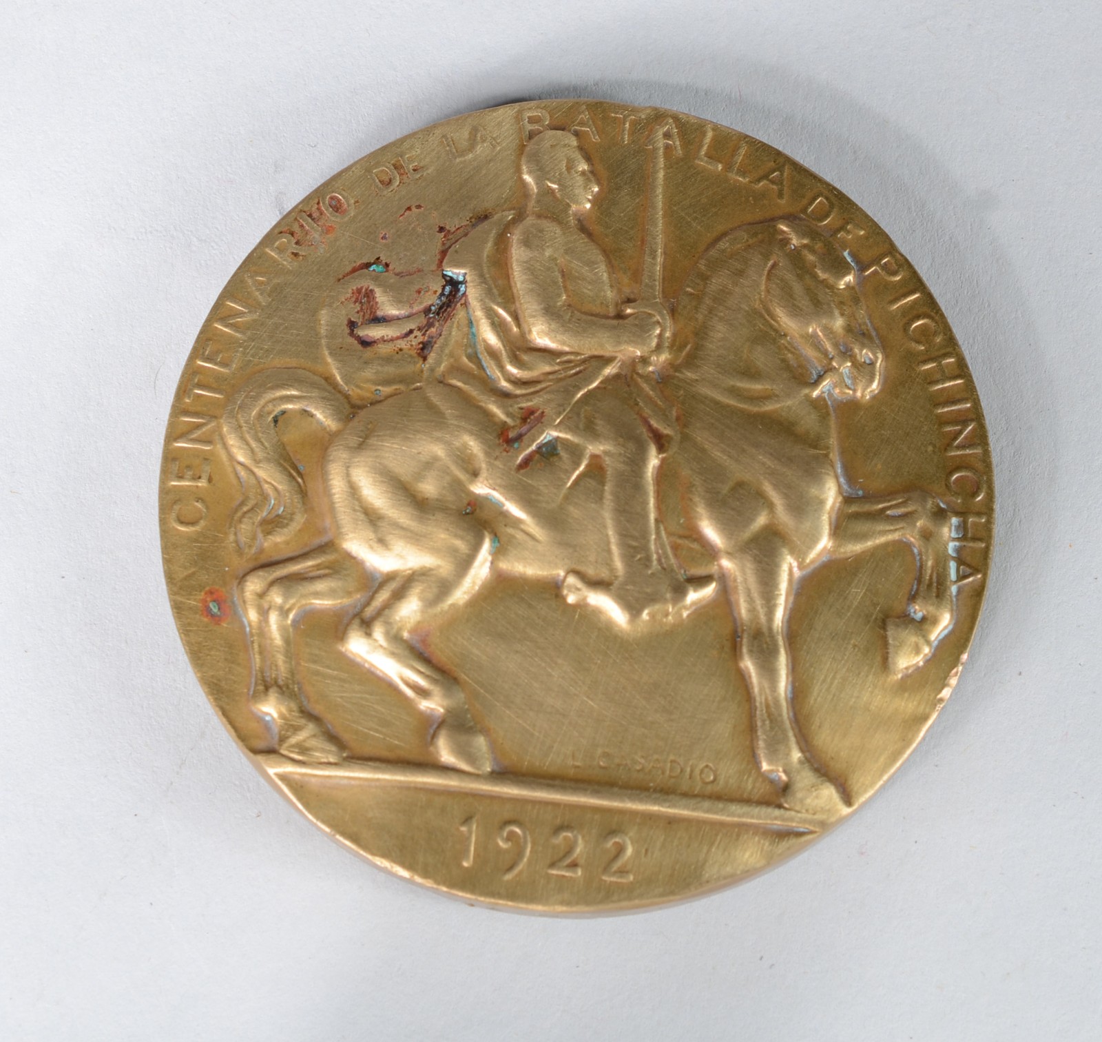 Medalha de bronze comemorativa do "Centenario de La Batalla de... - foto 1 de 8