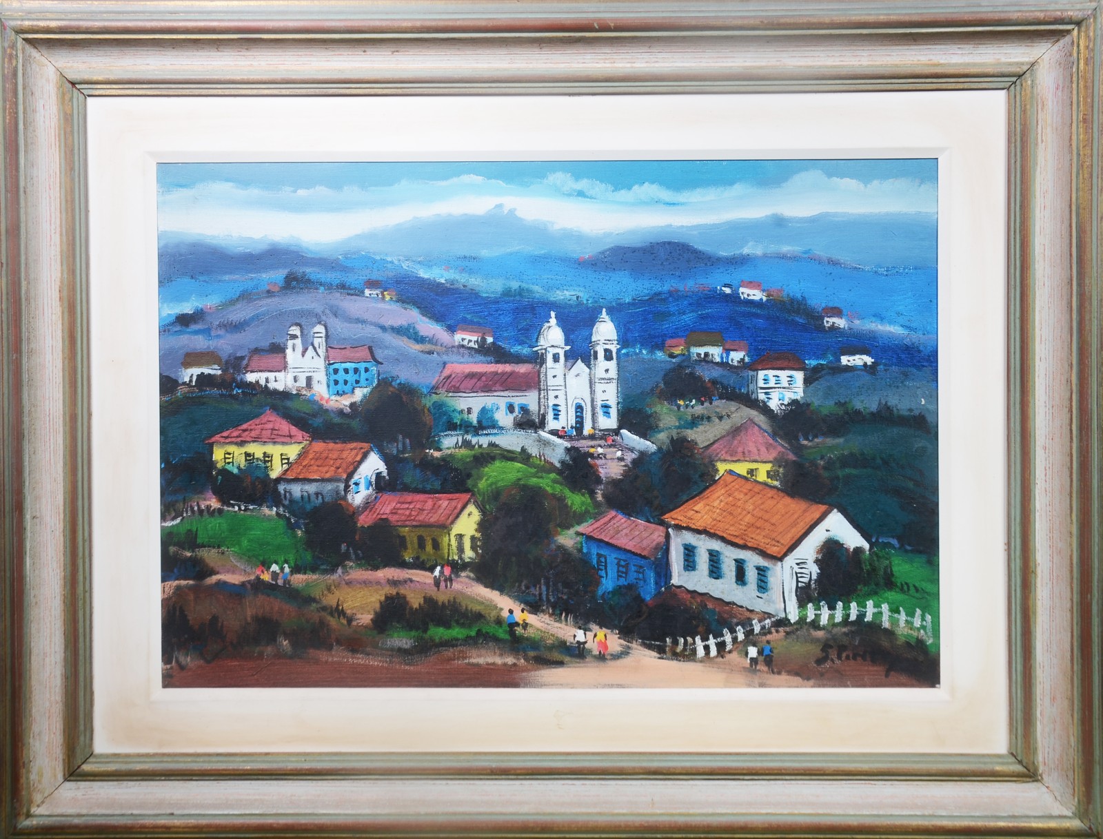 Sylvio Pinto (1918-1997), Paisagem de Minas com Casario e Igreja - foto 2 de 4