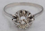 Anle de ouro branco com 1 brilhante 0,40ct  apr... - Anle de ouro branco com 1 brilhante 0,40ct  aprox. , peso total