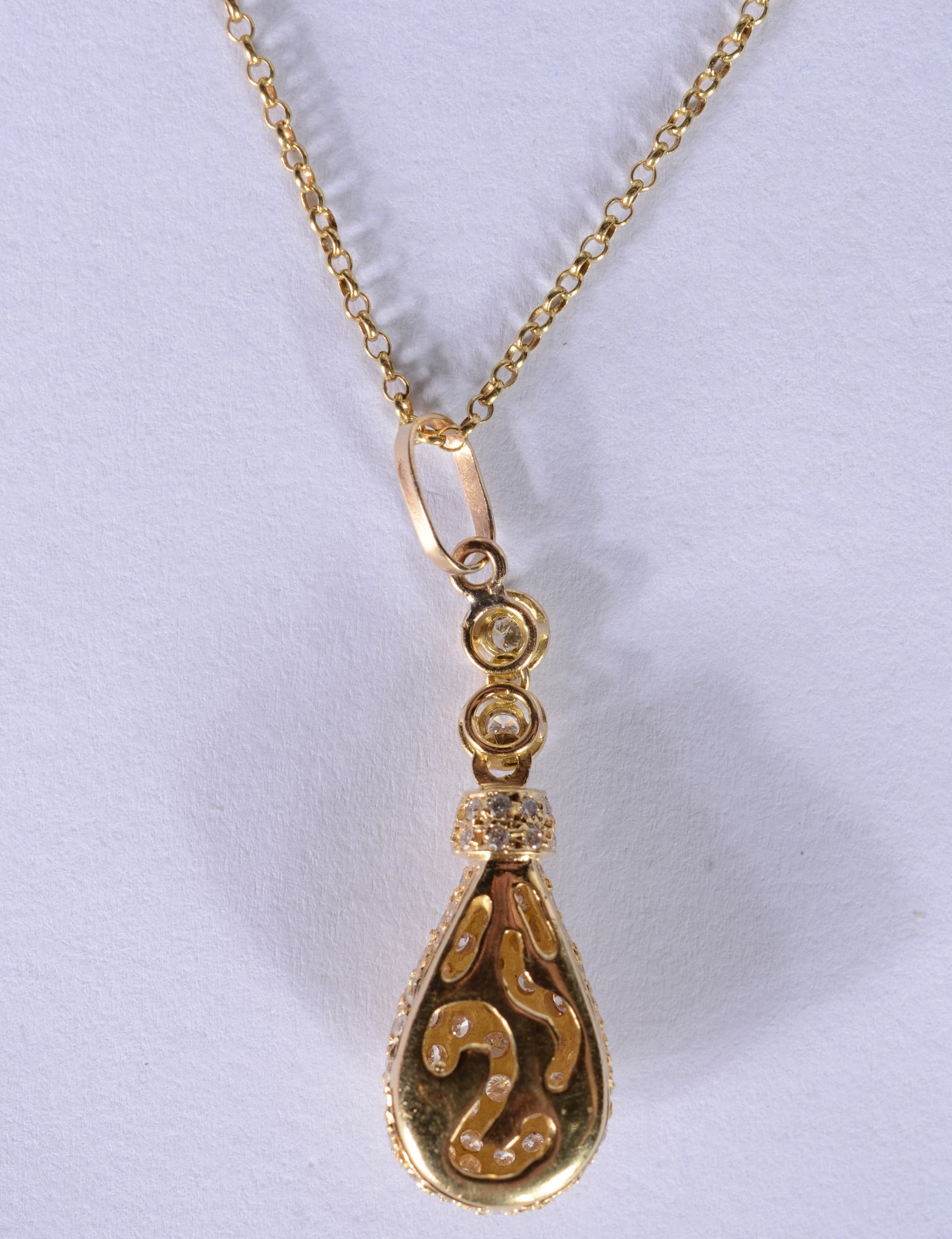 Colar de ouro 18 k., contraste 750 mls com pendente feitio gota... - foto 6 de 10