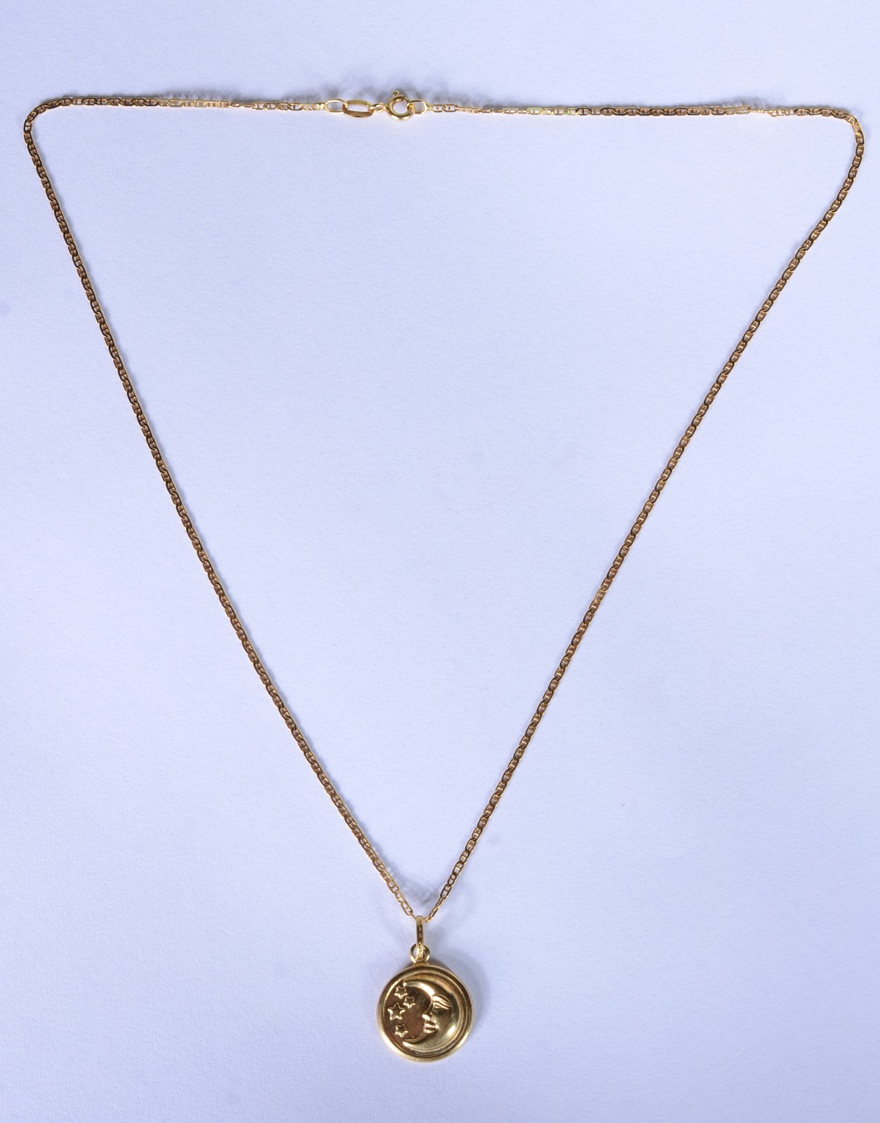 Colar de ouro 18 k., contraste 750 mls com pendente feitio lua e... - foto 3 de 6