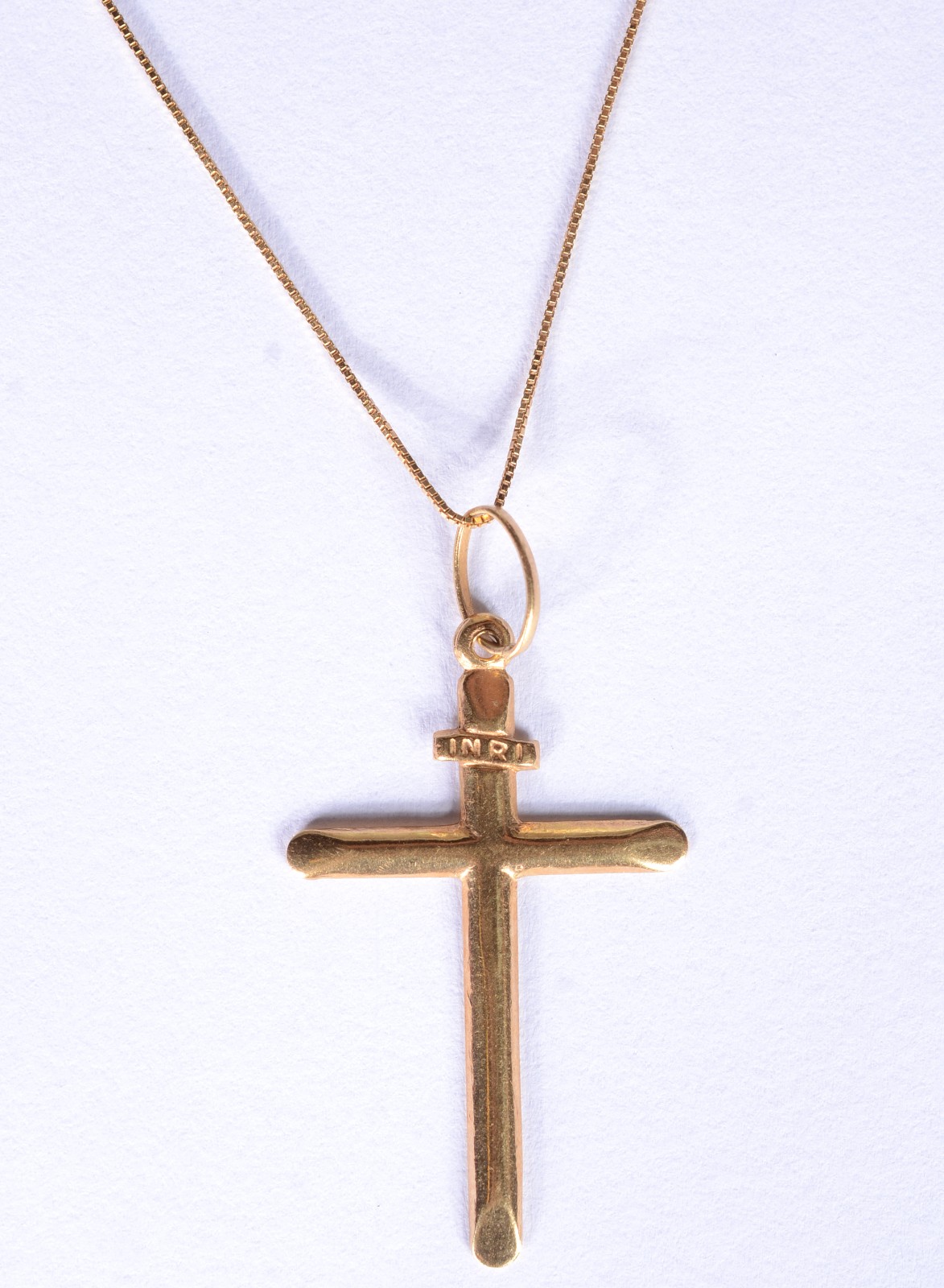 Colar de ouro 18 k., pendente crucifixo. (Por motivos de segurança a... - foto 1 de 4