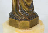 BERNOUD,  - Imagem de bronze e marfim representando ¨Sagrado coração de Jesus¨, assinada.