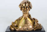Dominique Alonzo (1910-1930),  - Escultura de bronze representando ¨Busto jovem com turbante¨Assinada.