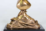 Dominique Alonzo (1910-1930),  - Escultura de bronze representando ¨Busto jovem com turbante¨Assinada.