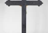 Crucifixo  com figura de Cristo de madeira poli... - Crucifixo  com figura de Cristo de madeira policromada (Mão colada).