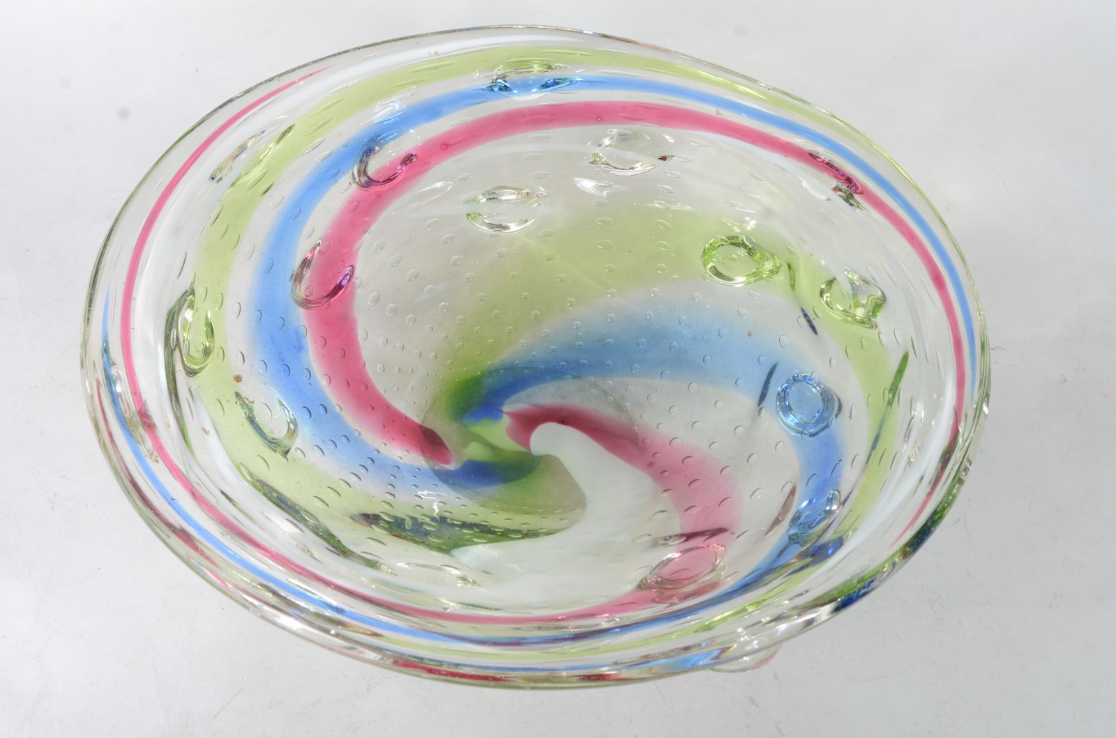 Belíssimo centro de mesa de murano italiano com mesclas coloridas e... - foto 1 de 8