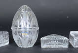 Conjunto de quatro caixas  de cristal   de dive... - Conjunto de quatro caixas  de cristal   de diversos tamanhos ( 1 sem tampa e 1 com bicado ) altura da peça maior 