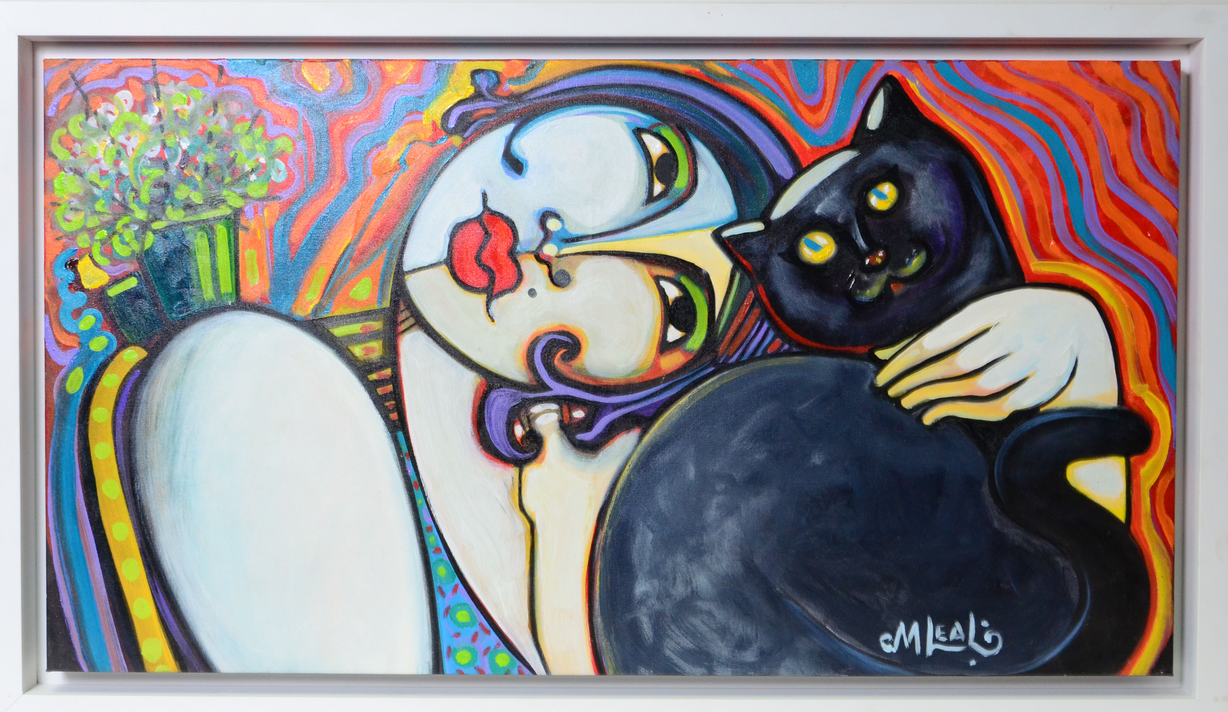 Mulher, gato e manjericão - foto 1 de 2